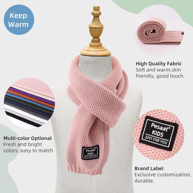 Pesaat Kids Winter Infinity Scarf Knit Toddler Boy Girls Scarves Cotton Outdoor Neck Warmer for Children 3-15 Years - Image 3